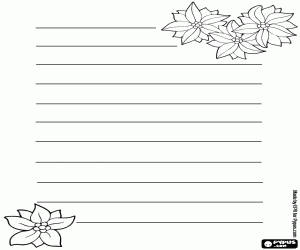 Coloriage Une lettre avec des fleurs de Noël