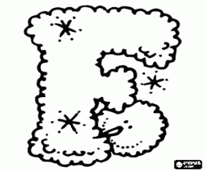 Coloriage Une lettre F et le bonhomme de neige
