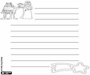 Coloriage Une lettre pour le roi Melchior