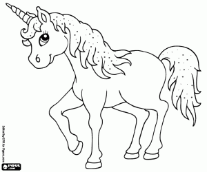 Coloriage Une licorne mythologique