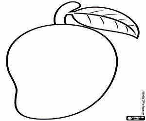 Coloriage Une mangue, un fruit tropical