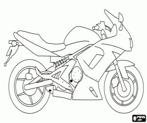 Coloriage Une moto pour décorer