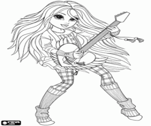 Coloriage Une Moxie Girlz jouant de la guitare