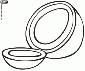Coloriage Une noix de coco ouverte