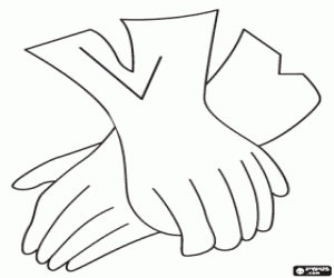 Coloriage Une paire de gants élégants
