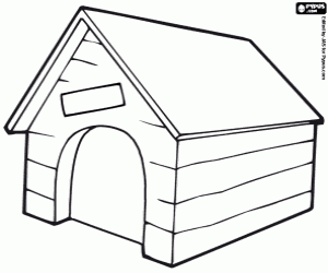 Coloriage Une petite maison pour chien
