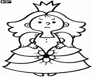 Coloriage Une petite princesse en colère