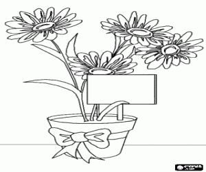 Coloriage Une plante à fleurs pour maman