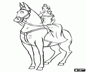 Coloriage Une princesse sur le cheval