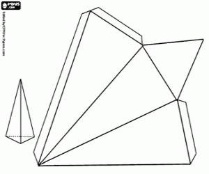 Coloriage Une pyramide de base triangulaire