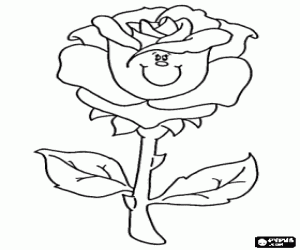 Coloriage Une rose, un cadeau pour la mère