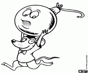 Coloriage Une souris et une boule de Noël