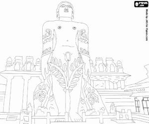 Coloriage Une statue monolithe de Bahubali