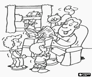 Coloriage Une surprise pour papa