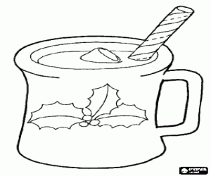 Coloriage Une tasse mug de Noël