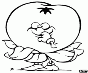 Coloriage Une tomate animée