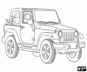 Coloriage Une voiture Jeep Wrangler