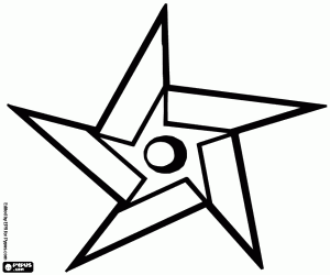Coloriage Une étoile ninja, un shuriken