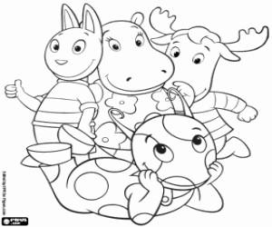 Coloriage Uniqua, Austin, Tasha et Tyrone