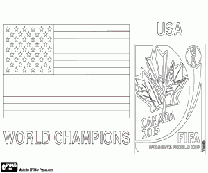 Coloriage USA, champion du monde de football 2015