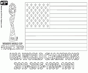 Coloriage USA, championnes du monde 2019
