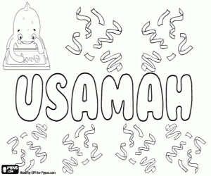 Coloriage Usamah, variante d'Oussama