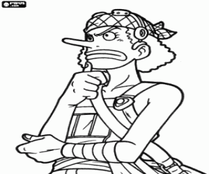 Coloriage Usopp, expert en armes de One Piece