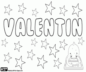 Coloriage Valentin, nom masculin