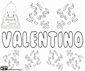 Coloriage Valentino, nom italien