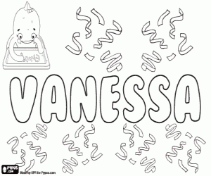Coloriage Vanessa, variante de Vanesa