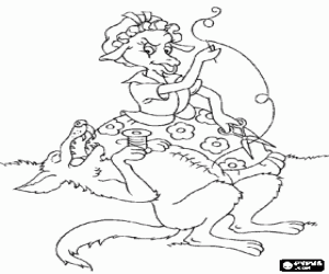 Coloriage Le ventre du Loup et la chèvre