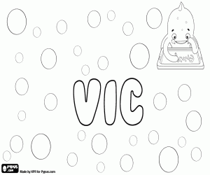 Coloriage Vic, diminutif unisexe en anglais