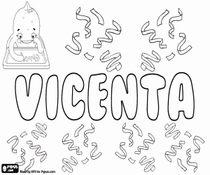 Coloriage Vicenta, nom d'origine latine