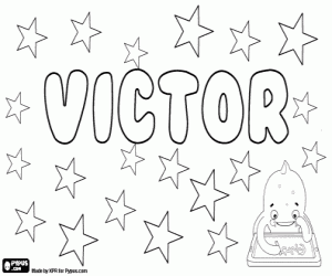 Coloriage Victor, nom en diverses langues