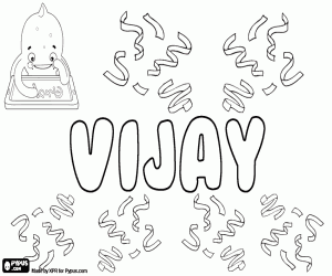Coloriage Vijay, prénom masculin