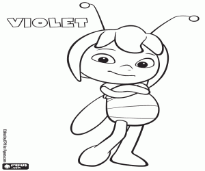 Coloriage Violet, une abeille de Buzztropolis