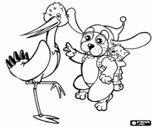 Coloriage Vipo le chien volant et ses amis