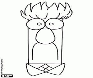 Coloriage Le visage de Beaker des Muppets