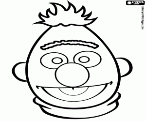 Coloriage Visage de Bert avec un grand sourire