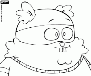 Coloriage Le visage de Bingo, un cochon d'Inde