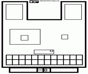 Coloriage Visage de chien, masque géométrique