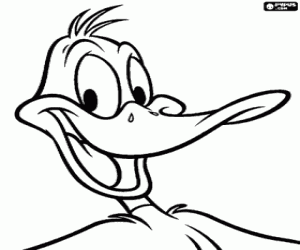 Coloriage Visage de Daffy Duck, Looney Tunes