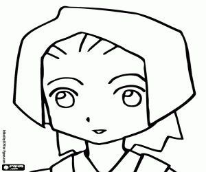 Coloriage Le visage de Erika de Medabots