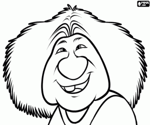Coloriage Le visage de la grand-mère des Croods