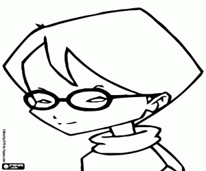 Coloriage Le visage de Jérémie, Code Lyoko