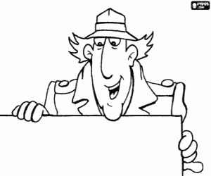 Coloriage Le visage de l'Inspecteur Gadget