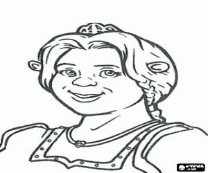 Coloriage Visage de la souriant princesse Fiona  