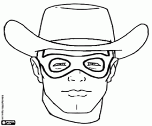 Coloriage Visage de le Lone Ranger