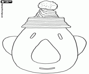 Coloriage Le visage de Mat avec le bonnet de laine