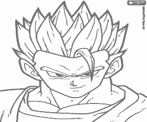 Coloriage Visage de Mystic Gohan